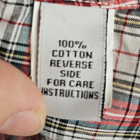 Mens‎ Fitted Red Plaid Farmer Workwear Outdoors Casual Fall Ann Mashburn S Shirt - Picture 10 of 15